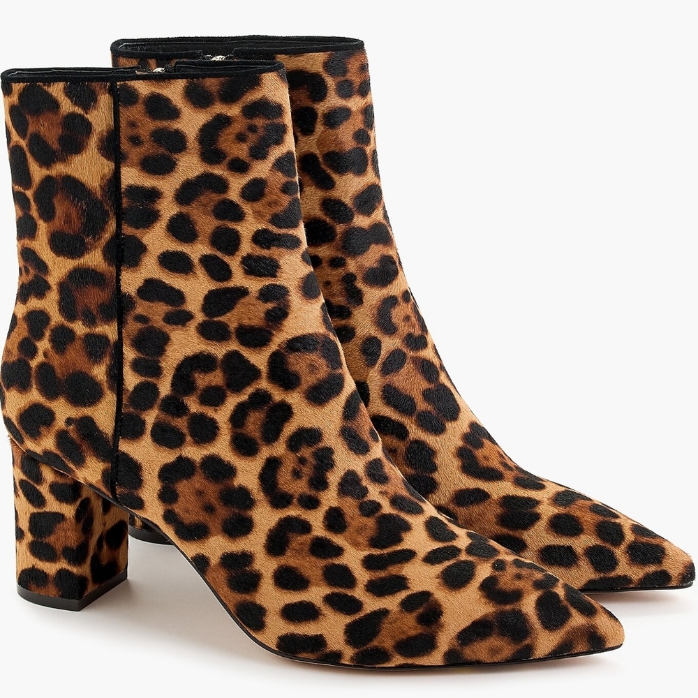 J. Crew Pointed-toe Leopard Sadie boots